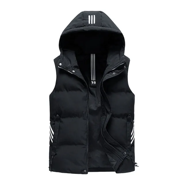 Xituodai Men New Autumn Fashion Warm Sleeveless Hooded Jacket Vest Men Winter Casual Thicken Plus Size Brand Clothing Waistcoat 