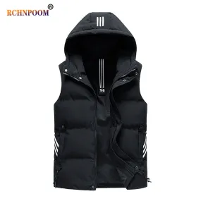 Xituodai Men New Autumn Fashion Warm Sleeveless Hooded Jacket Vest Men Winter Casual Thicken Plus Size Brand Clothing Waistcoat 